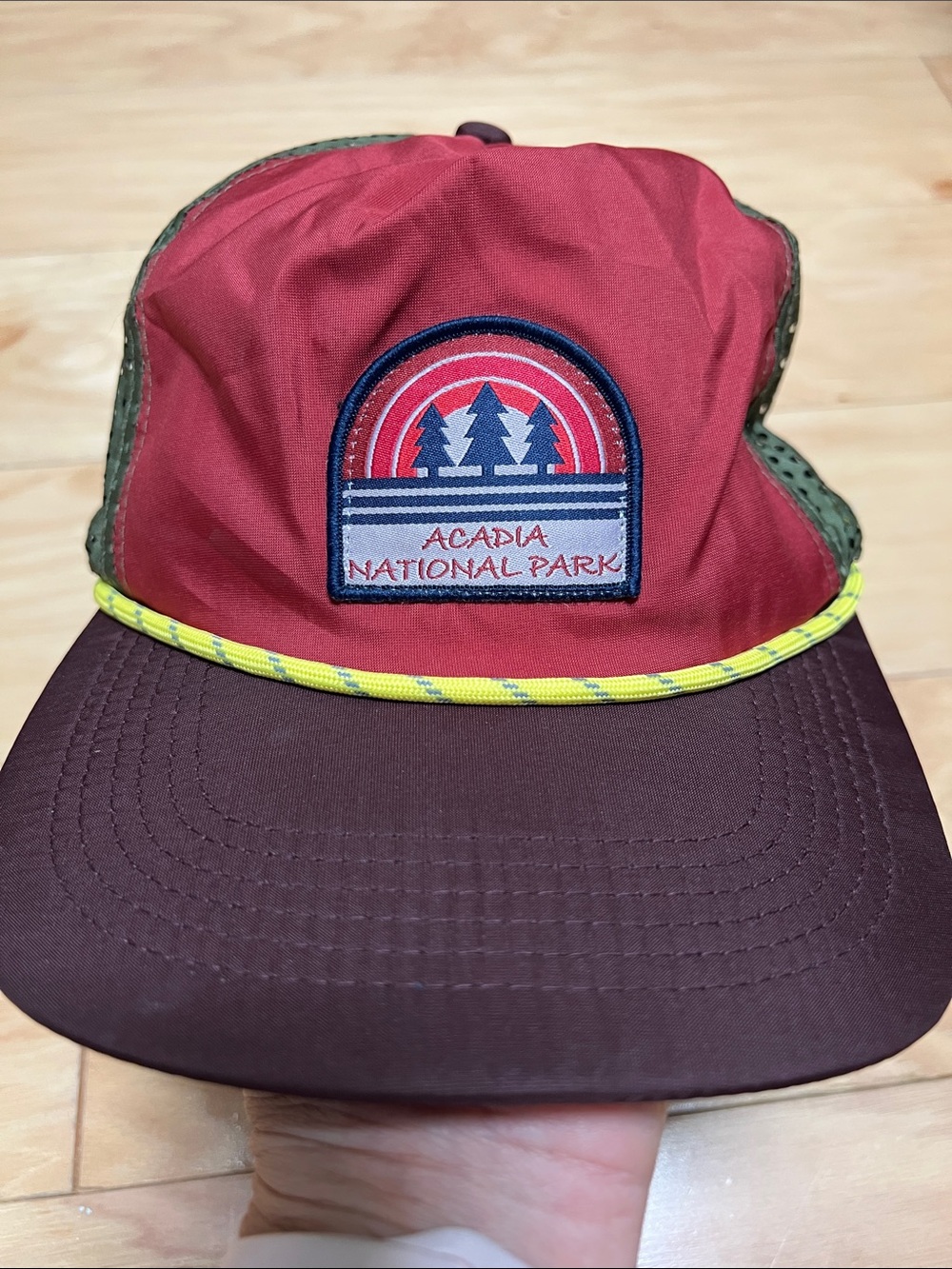 Acadia National Park Patch Hat in Red and Brown